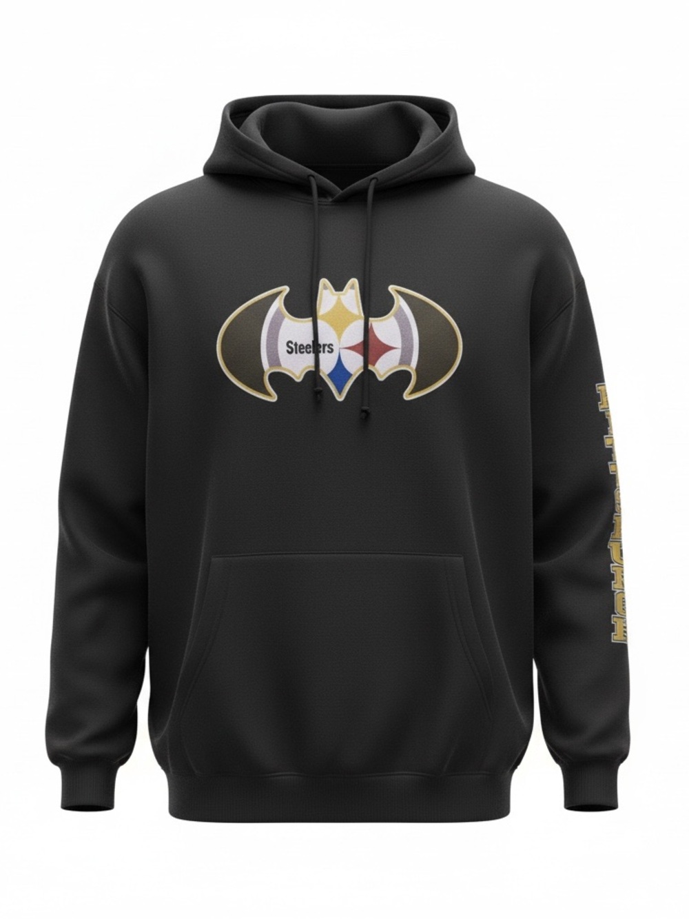 Men's Rare Pittsburgh Steelers Bat Logo Pullover Hoodie